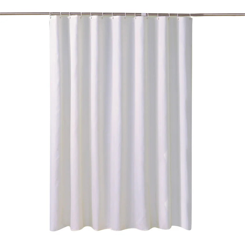 White Shower Curtains Waterproof Thick Solid Bath Curtains For Bathtub Large