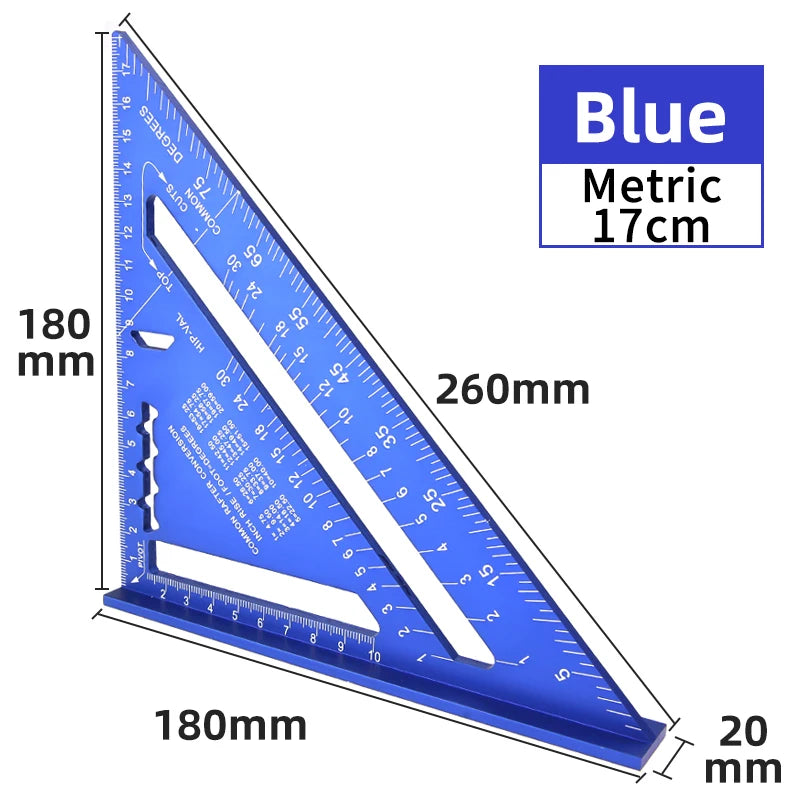 Triangle 7Inch Measurement Tool Square Angle Woodworking Square Triangular Metric