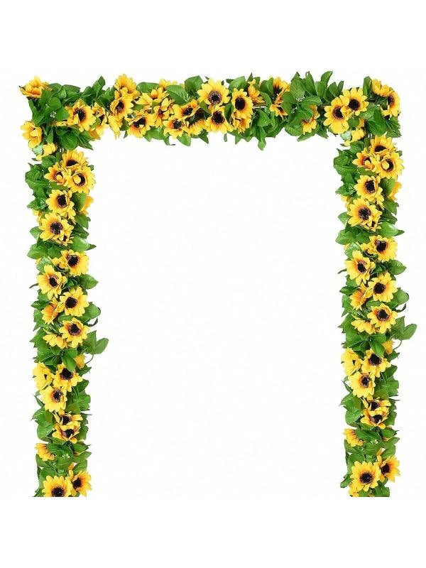 1/3PCS Artificial Flowers Sunflowers Vine Hanging Flowers Wall Festival Rattan Garland