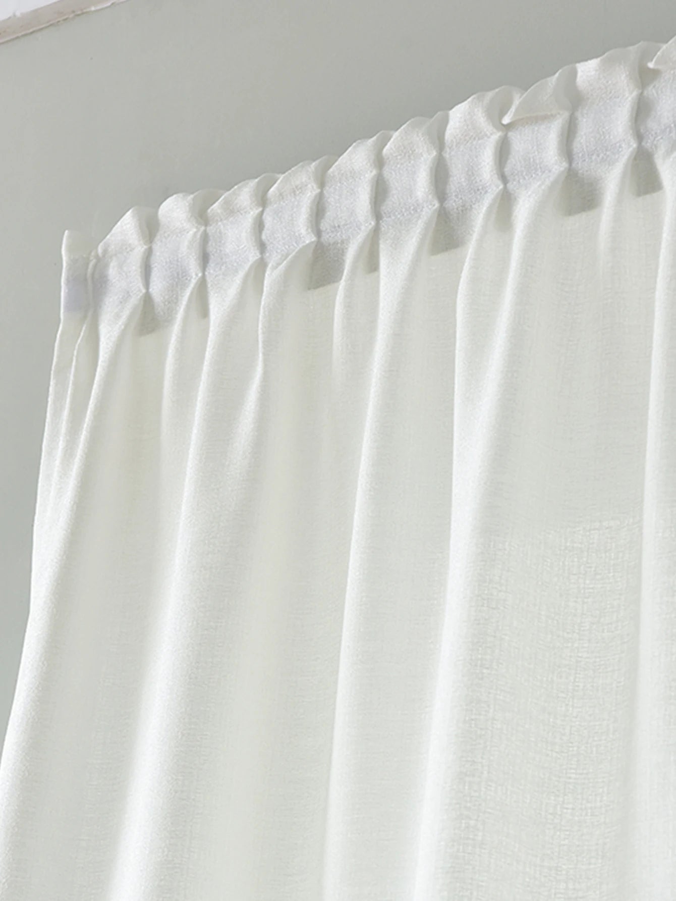 No Drill Magic Tape white curtains Daily White Simple Solid Color Hook-and-Loop Fastener sheer curtains