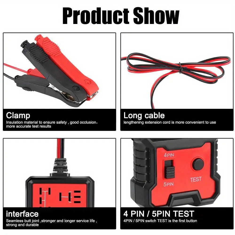 Car Voltage Tester Universal 12V Car Battery Checker Automotive Electronic Relay Tester LED Indicator Light