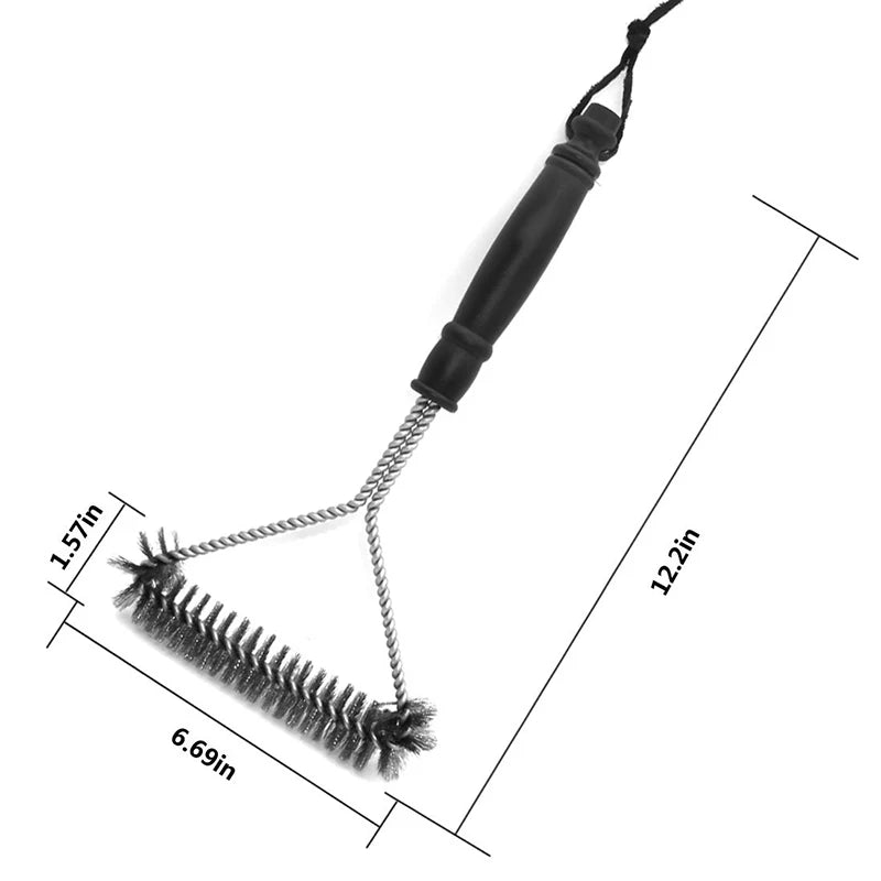 Barbecue Grill Brush Clean Tool Stainless Steel Bristles Non-stick Cleaning Brushes