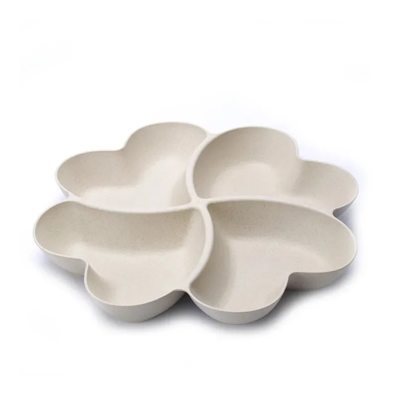 4-grid Fruit Plate Tray Heart Shaped Creative Plates