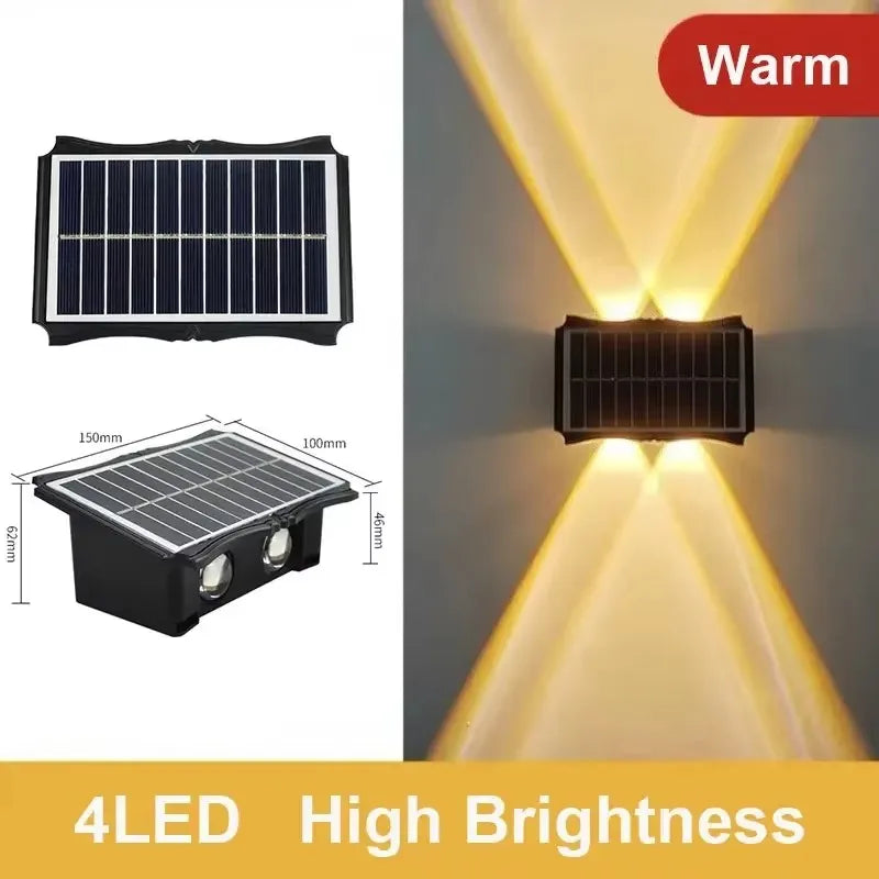Solar Wall Lamp Outdoor LED Light Waterproof Up And Down Luminous Lighting Balcony Yard