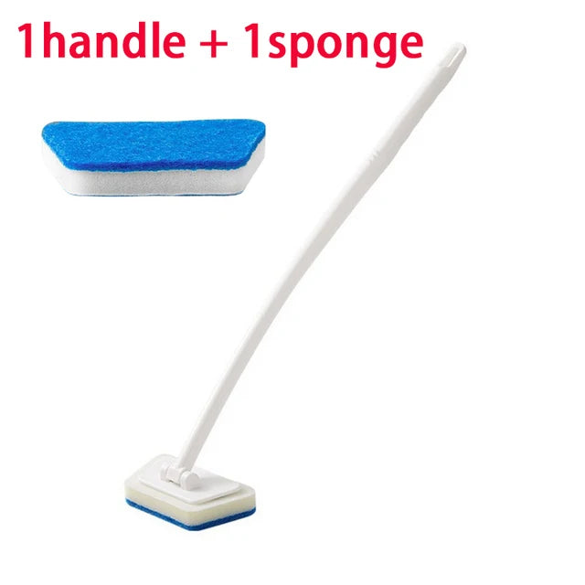 Bathroom Sponge Cleaning Brush Multi-Functional Tool Long Handle Removable Brush