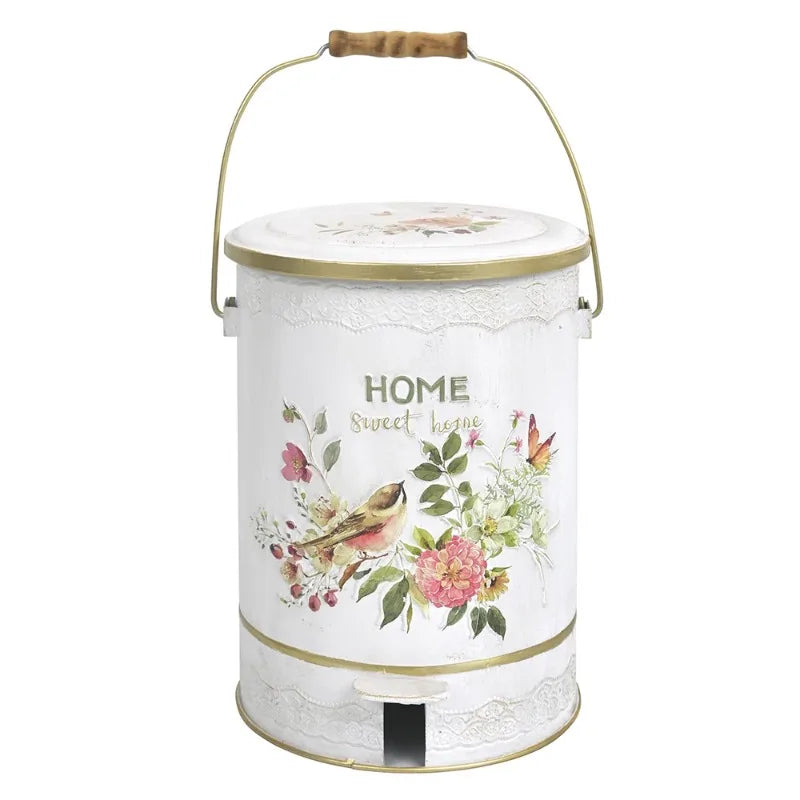 European Style Flower and Bird Outdoor Garden Trash Cans