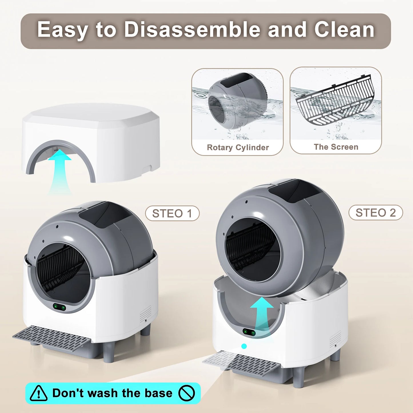 Automatic Self-Cleaning Litter Box, Odor Control, 90L Large Capacity with APP Control and Safety, with 3 Rolls Garbage Bags