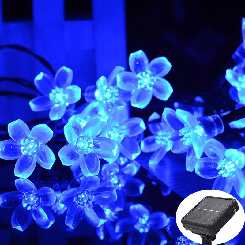 Solar String Sakura Lights 20/50/100/200LEDS Outdoor Waterproof Festival Garden Decorative Lights