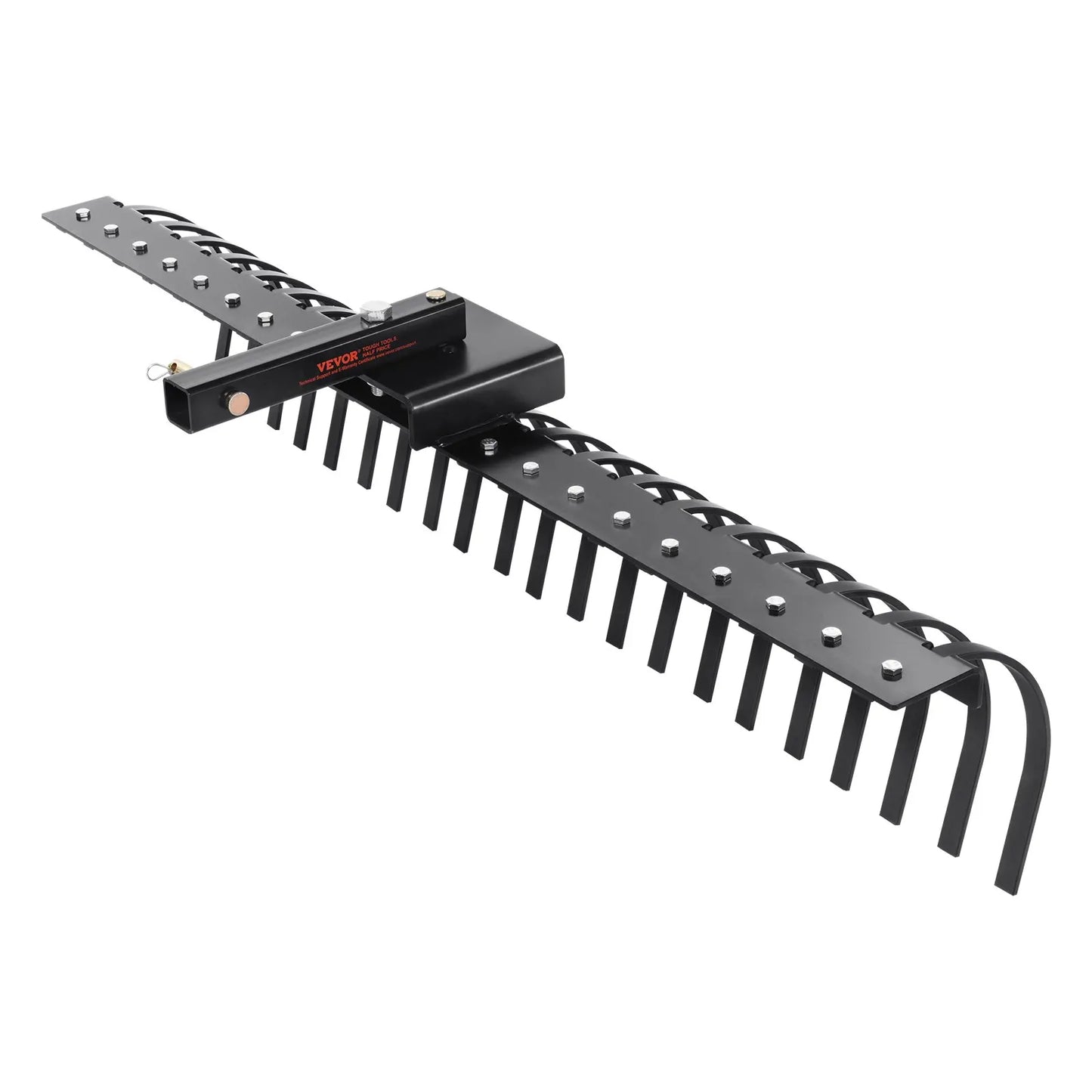 Tow Behind Landscape Rake, Tow Dethatched With 21 Steel Coil Tines, Lawn Attaches Toolbars And 3-point