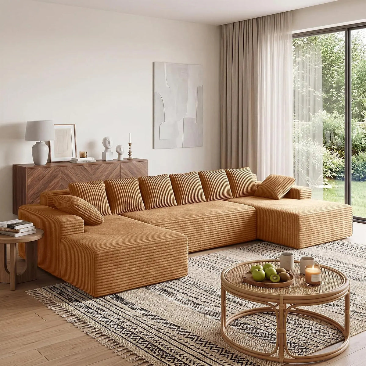 Oversized Sectional Sofa with Chaise Boneless Cloud Couches Deep Seat U Shaped Couches