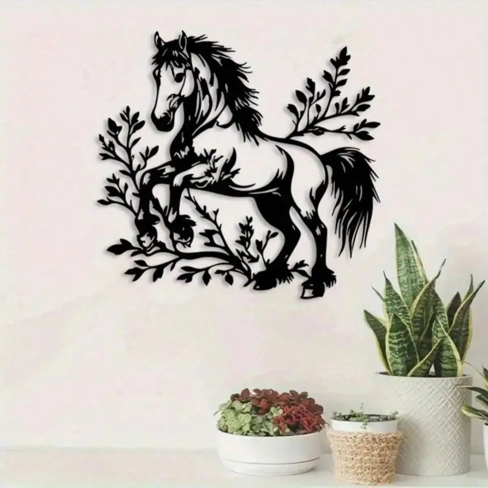 Galloping Horse Metal Wall Art Sculpture Rustic Farmhouse Decor Indoor Outdoor