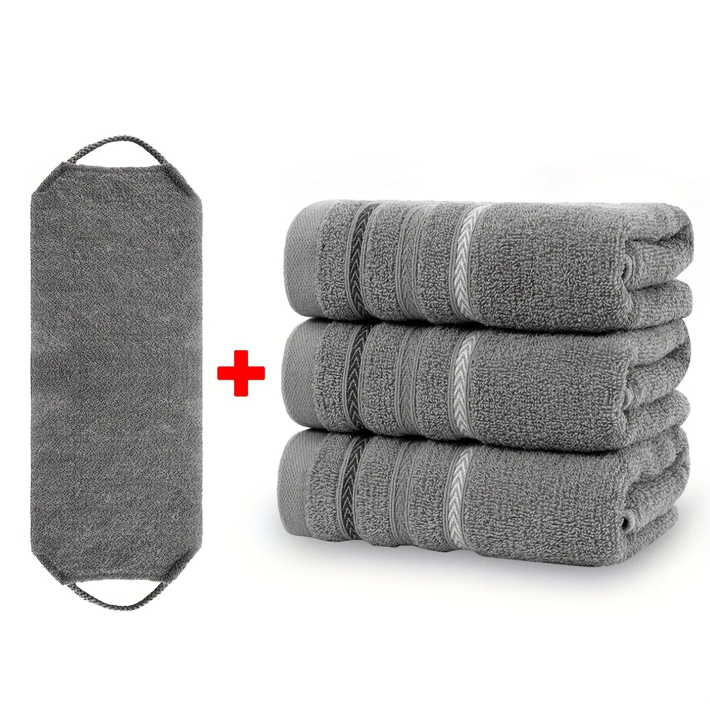 100% Cotton 4 Pack, Luxury Quick Dry Absorbent Towel Set