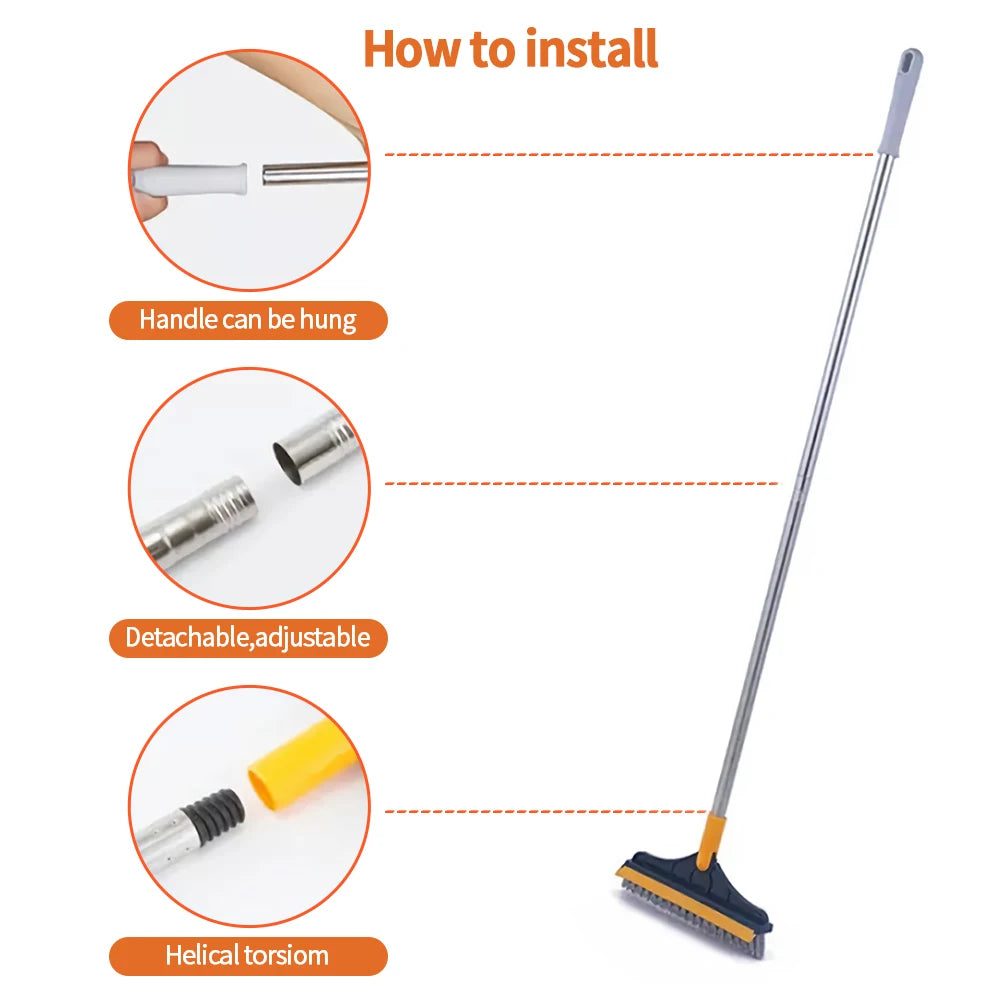 3 In 1 Cleaning Brush with Long Handle Rotating Floor