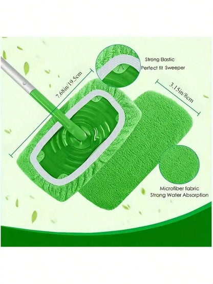 6Pcs Washable Microfiber Flat Mop Pads - Replacement Cloths for Wet Mopping, For Hardwood and Tile Floors