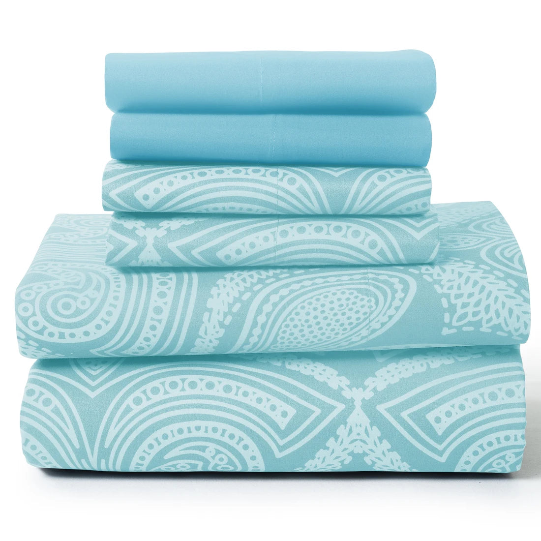 6Pc Paisley Sheet Set – Soft Microfiber, Wrinkle-Free, Luxurious Printed Bed Sheets