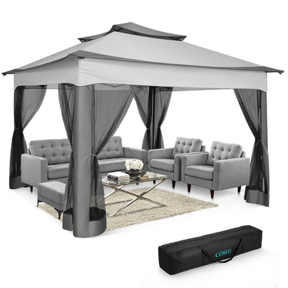 11x11ft Pop Up Pavilion with Mosquito Netting Outdoor Canopy Tent with Carry Bag