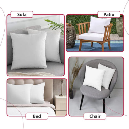 Set of 4 Soft Square Cushions with Fluffy throw pillow inserts
