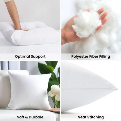 Set of 4 Soft Square Cushions with Fluffy throw pillow inserts