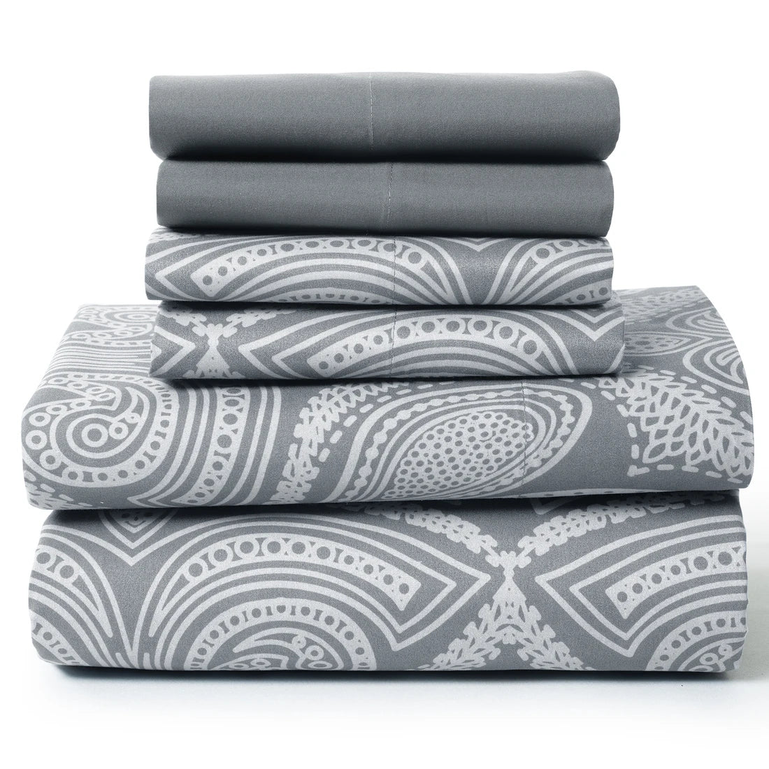 6Pc Paisley Sheet Set – Soft Microfiber, Wrinkle-Free, Luxurious Printed Bed Sheets