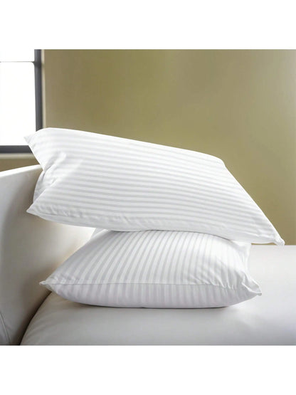 Stripe Pillows Set of 2 – Down Alternative Bed Pillows for Sleeping – Soft & Supportive Hotel Quality