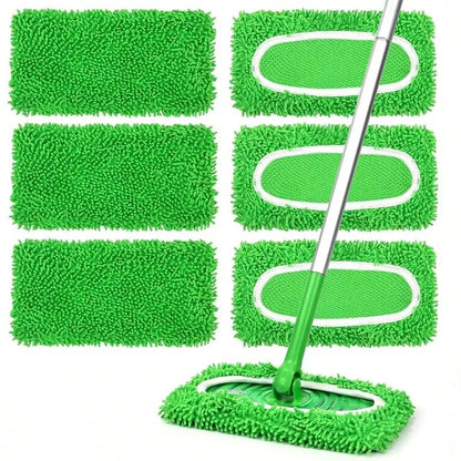 6Pcs Washable Microfiber Flat Mop Pads - Replacement Cloths for Wet Mopping, For Hardwood and Tile Floors