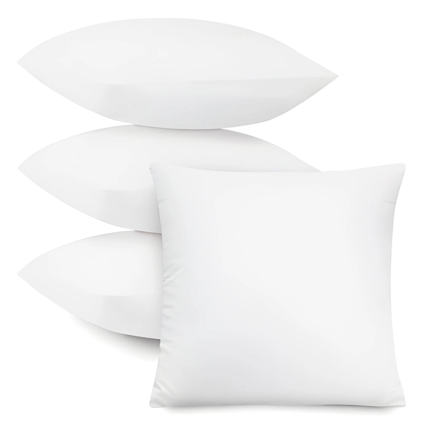 Set of 4 Soft Square Cushions with Fluffy throw pillow inserts