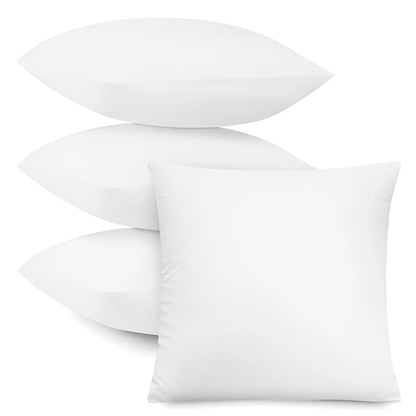 Set of 4 Soft Square Cushions with Fluffy throw pillow inserts