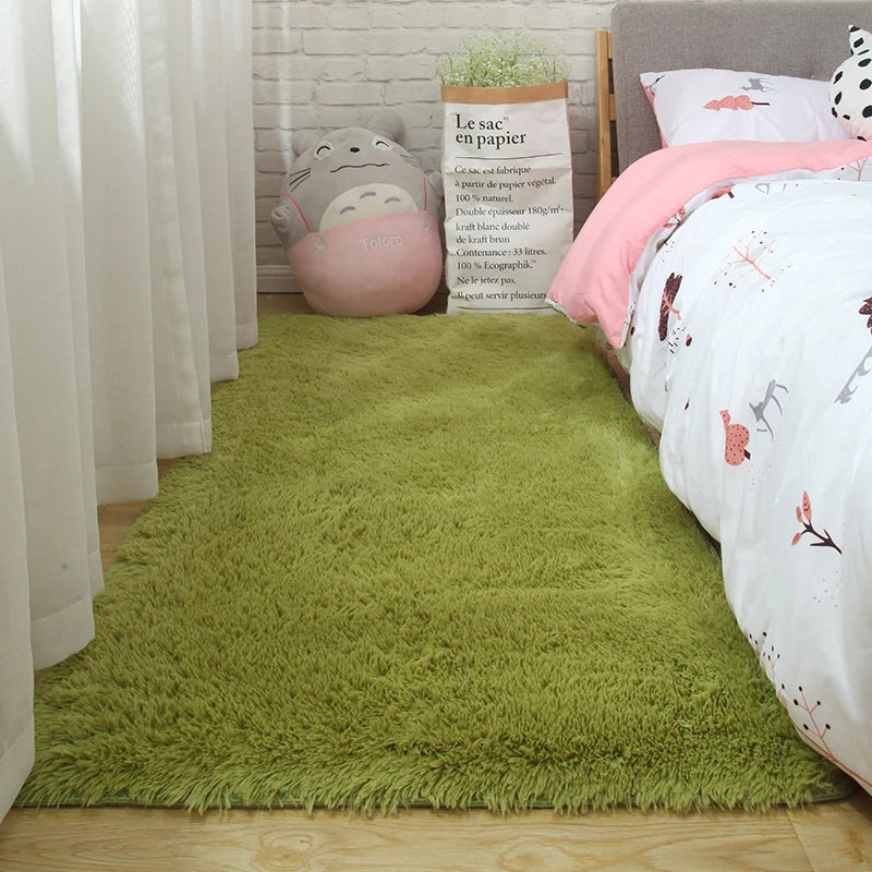 Bedroom Carpet Soft Decoration White Fluffy Large Kids Bedside Rugs