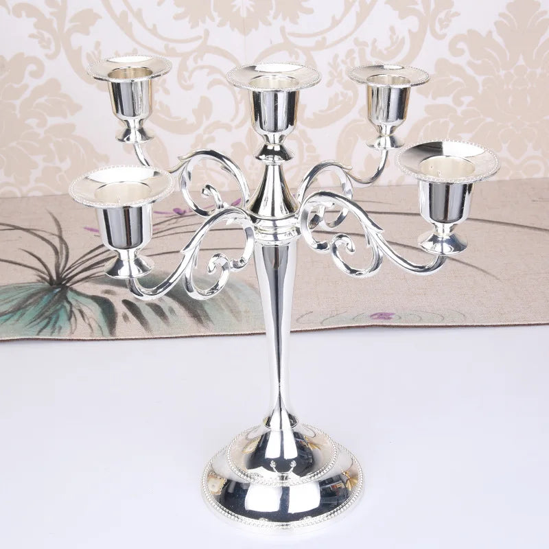 Silver Gold Black Bronze Metal Candle Holder Home Decor Romantic Retro Candlestick