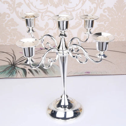 Silver Gold Black Bronze Metal Candle Holder Home Decor Romantic Retro Candlestick