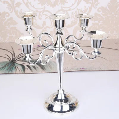 Silver Gold Black Bronze Metal Candle Holder Home Decor Romantic Retro Candlestick