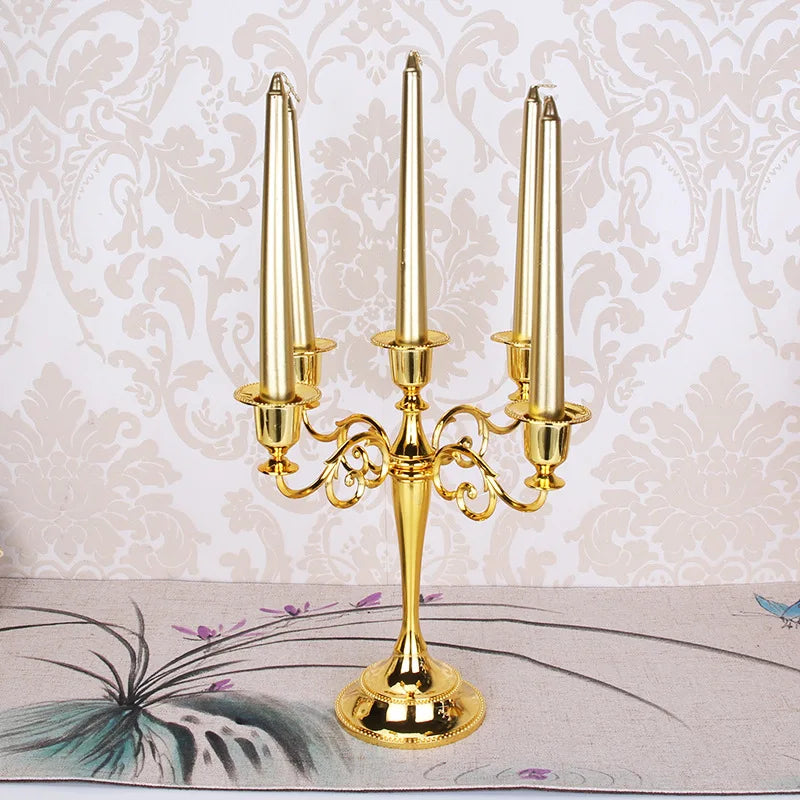 Silver Gold Black Bronze Metal Candle Holder Home Decor Romantic Retro Candlestick