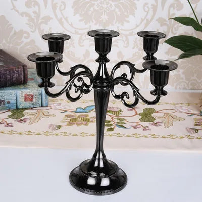 Silver Gold Black Bronze Metal Candle Holder Home Decor Romantic Retro Candlestick