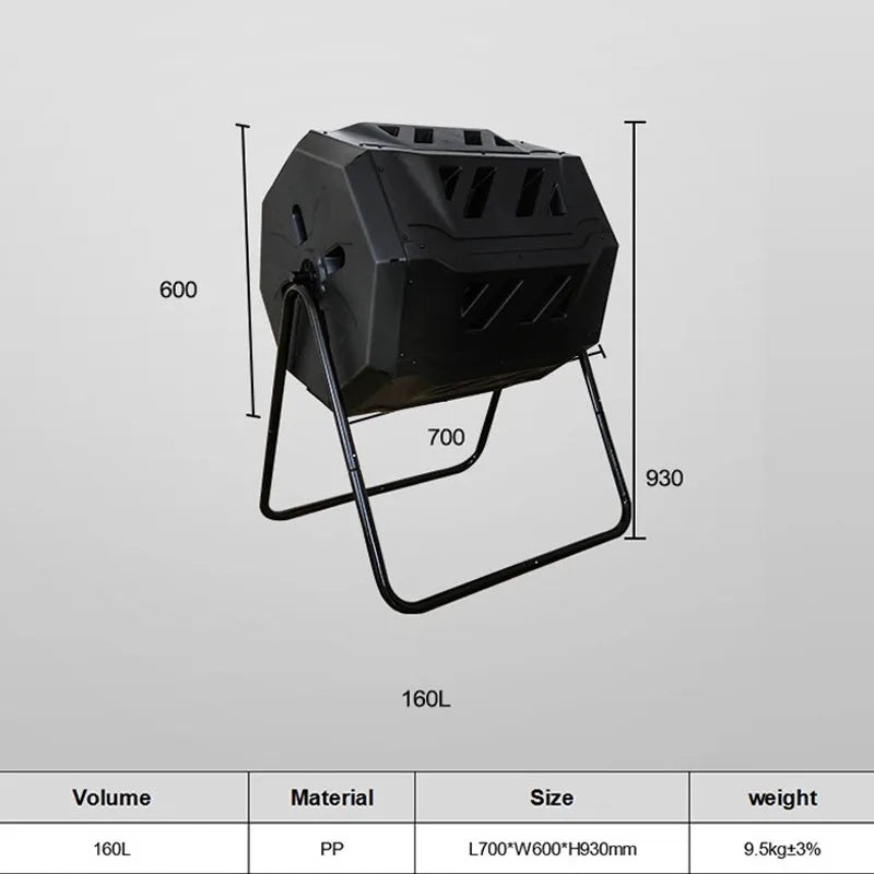 Outdoor Compost Bucket Corrosion Prevention, Aerobic Fermentation, Fermentation, Kitchen Waste, 160L