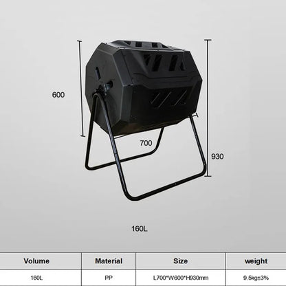 Outdoor Compost Bucket Corrosion Prevention, Aerobic Fermentation, Fermentation, Kitchen Waste, 160L