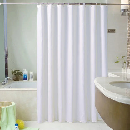 White Shower Curtains Waterproof Thick Solid Bath Curtains For Bathtub Large