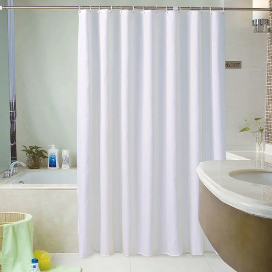 White Shower Curtains Waterproof Thick Solid Bath Curtains For Bathtub Large
