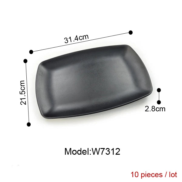 Melamine Dinnerware Plate Rectangle Cuisine
