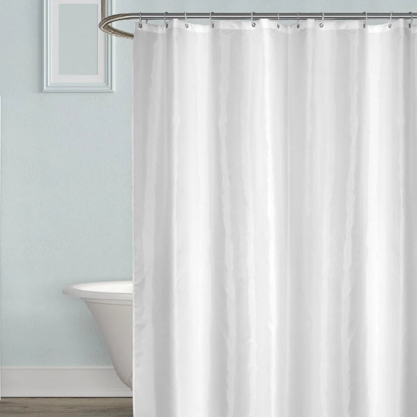 White Shower Curtains Waterproof Thick Solid Bath Curtains For Bathtub Large