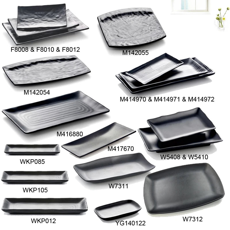 Melamine Dinnerware Plate Rectangle Cuisine