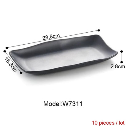 Melamine Dinnerware Plate Rectangle Cuisine