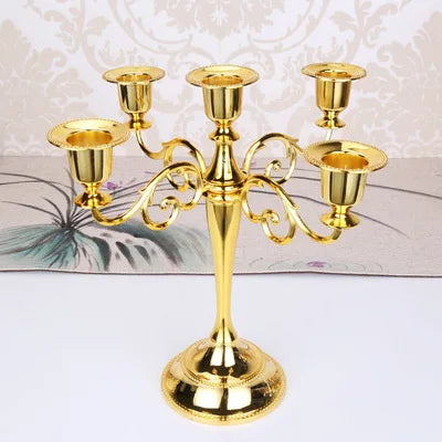 Silver Gold Black Bronze Metal Candle Holder Home Decor Romantic Retro Candlestick