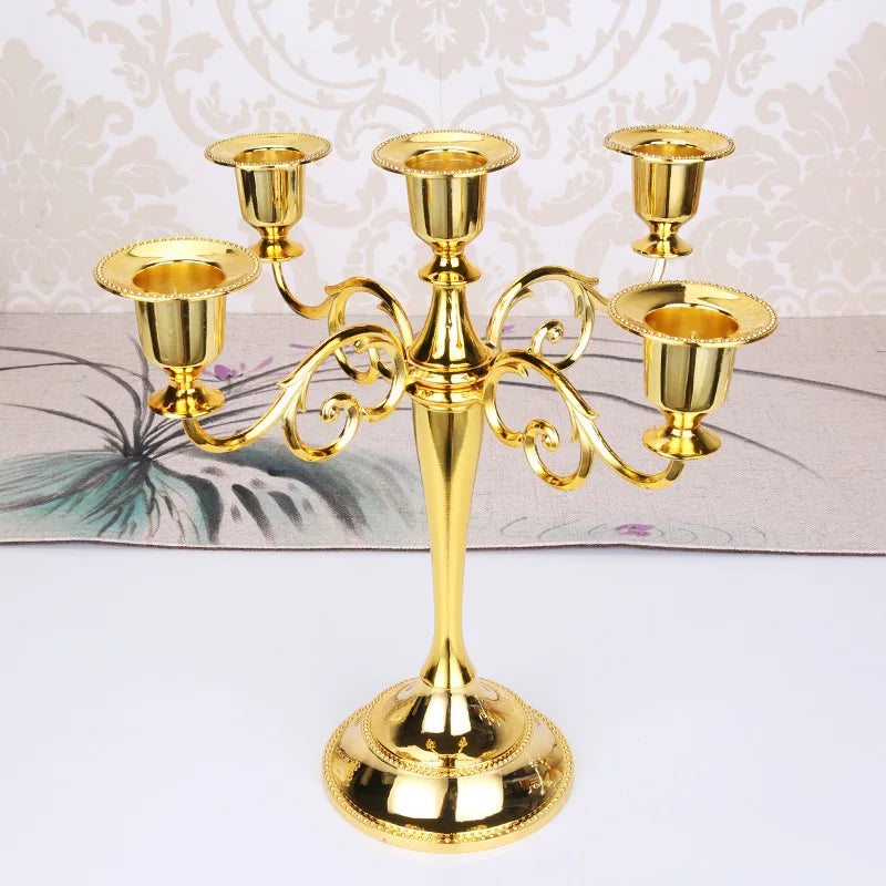 Silver Gold Black Bronze Metal Candle Holder Home Decor Romantic Retro Candlestick