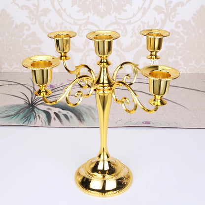 Silver Gold Black Bronze Metal Candle Holder Home Decor Romantic Retro Candlestick
