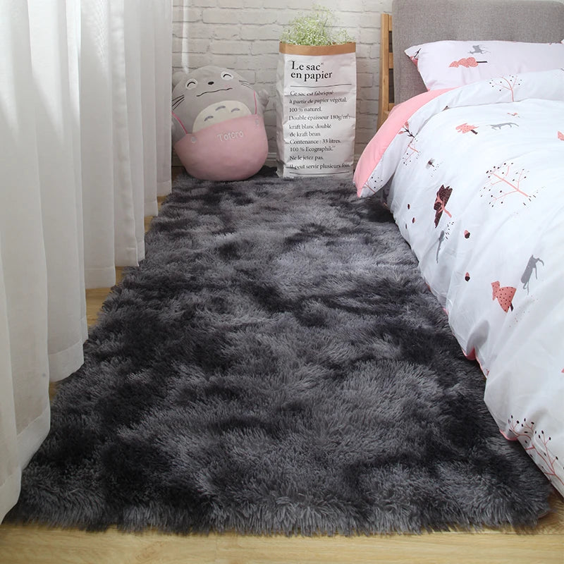 Bedroom Carpet Soft Decoration White Fluffy Large Kids Bedside Rugs