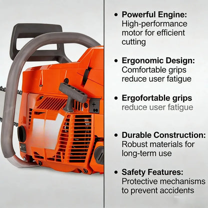 Building-93.6cc Chainsaw Power Head, 56mm Bore, 4.6KW Horsepower, Compatible with 394 395 Chainsaw, 20"L x 11"W