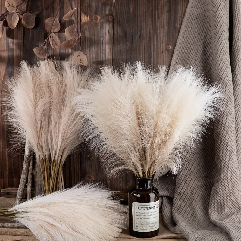 10pcs Faux Pampas Grass Decor Tall Vase Fillers, Boho Rustic Farmhouse Home Decor.