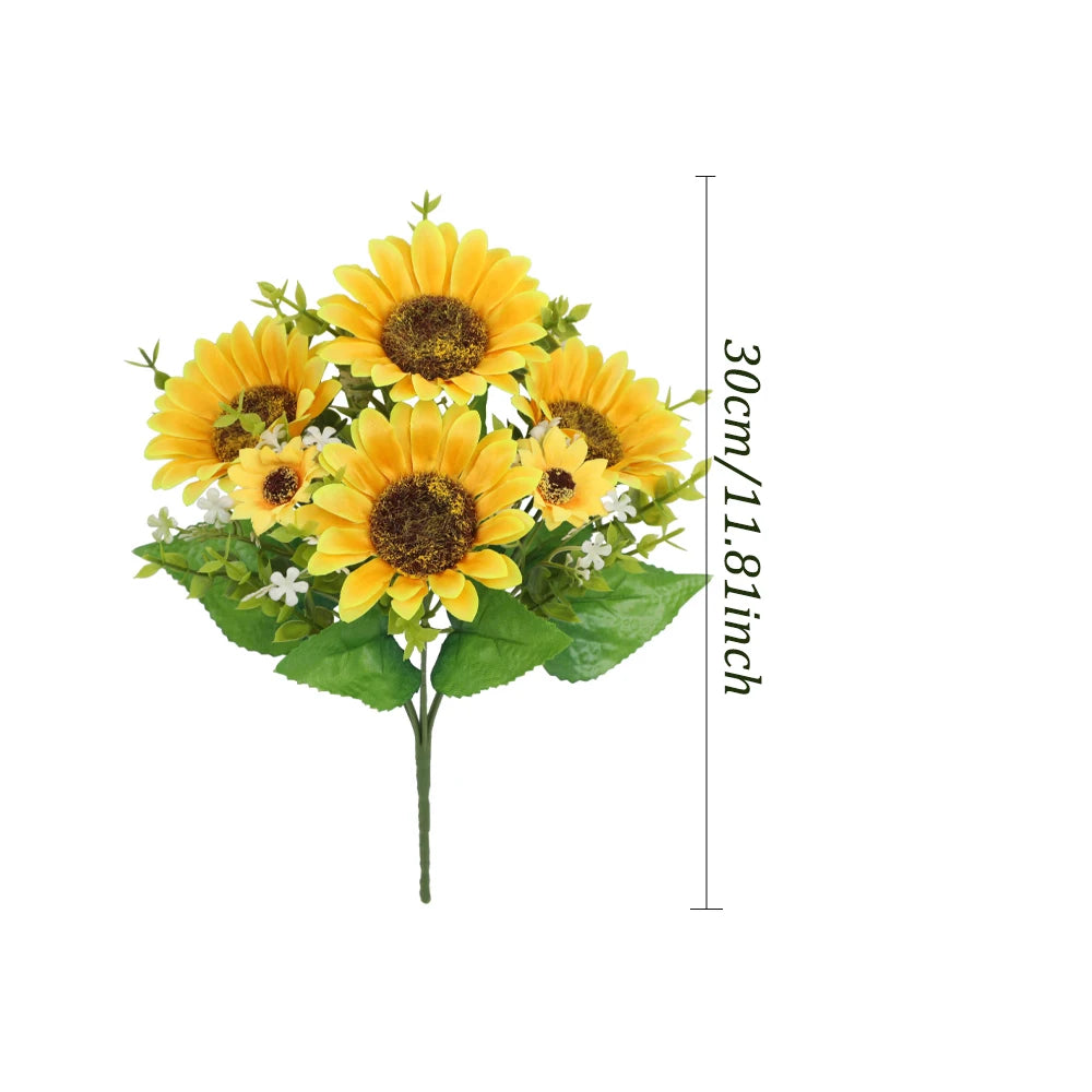Artificial Flower Sunflower Bouquets Decoration Autumn