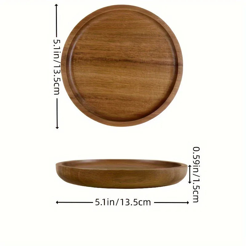 Japanese solid wood fruit plate multi-size high-value snack plate