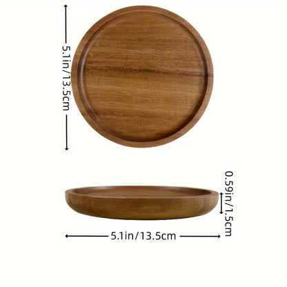 Japanese solid wood fruit plate multi-size high-value snack plate